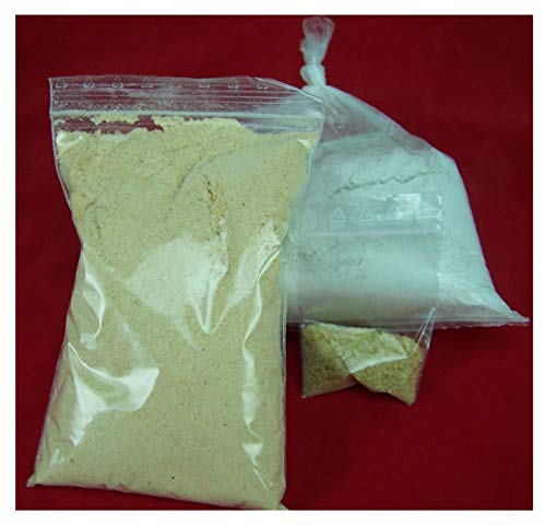 Set zum Herstellung von Krippenmörtel. Stammkreide, Sägespäne, Leim Cover