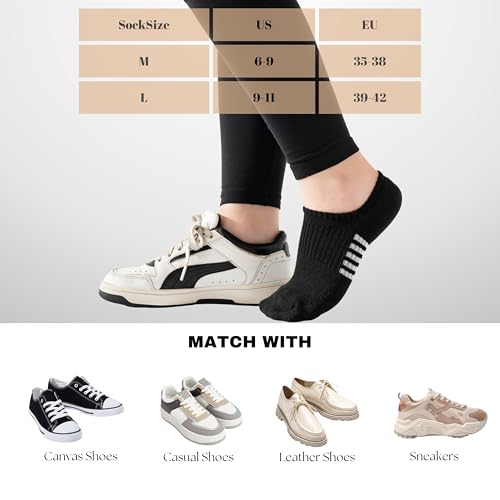 No Show Socks Womens Cushioned Low Cut Invisible Footies, 6 Pairs Running Athletic Gym Ankle Women Socks2