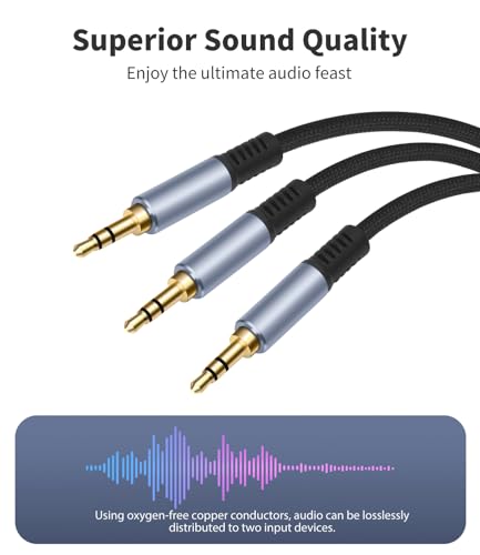 Vthahaby Cable divisor audio 3.5mm 6.6 pies miniatura 2