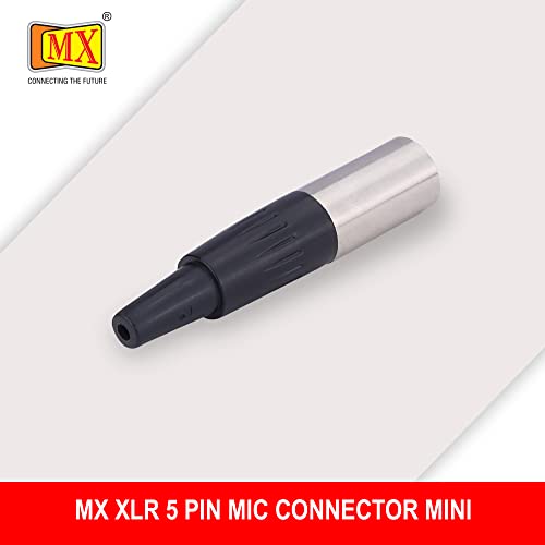 Image of MX 3 Pin XLR Microphone Connector pin Pure Copper Nickel Plated Pins1 for High Conductivity microphone (5 pin male Mini XLR connector, Pack of 1, Male Connector)