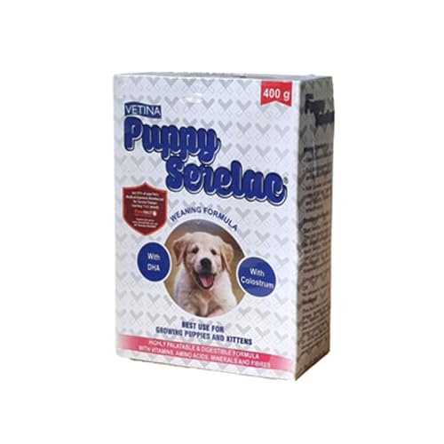 Vetina Vanilla Flavour Powder Puppy Serelac Weaning Formula For Cat(400 G), 1 Count