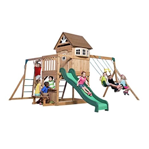 Backyard Discovery Montpelier All Cedar Wood Playset Swing Set