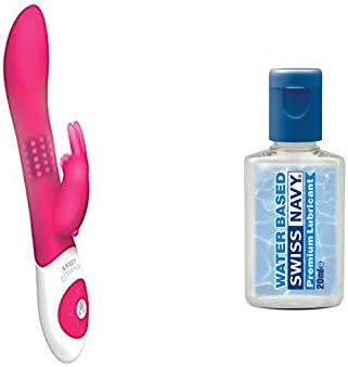 The Beaded Rabbit Rechargeable-Hot Pink 8.5" + Free Lube