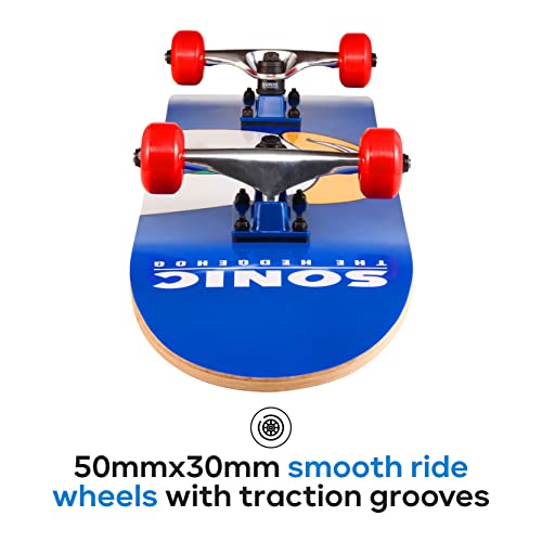 Image of Sakar Sonic The Hedgehog Skateboard with Printed Graphic Grip Tape. Great for Kids and Teens Cruiser Skateboard with ABEC 5 Bearings, Durable Deck, Smooth Wheels
