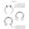 Dyknasz Septum Pincher Tapers 14G 12G 8G 6G 4G Large Septum Rings Internally Threaded Spike Horseshoe Barbell Stainless Steel & Acrylic C Shape Buffalo Stretcher Expander Septum Stretching Kit