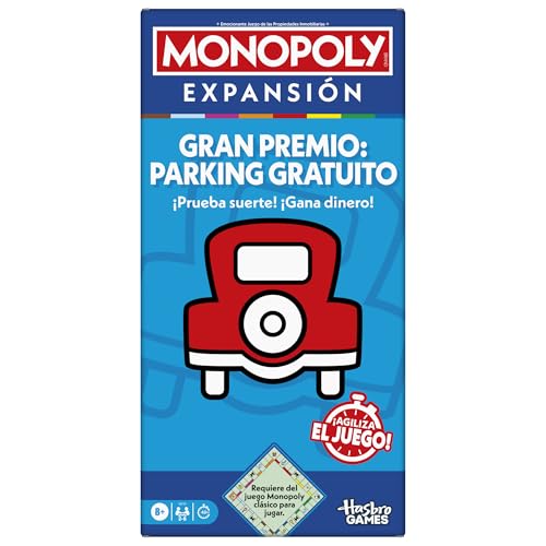 Hasbro Gaming Monopoly Expansão de grande prémio: Estacionamento gratuito (requer jogo Monopoly clássico para jogar) - versão em espanhol