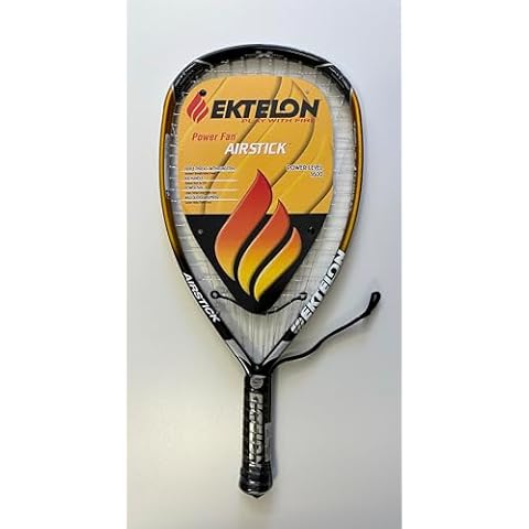 Ektelon Power Fan Airstick 1600 Racquetball Racquet, Grip SS, Black/Gold Cover