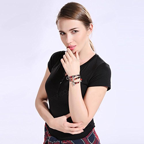 Leather Multi-Strand Cupid Charm Bracelet, Gift for Her