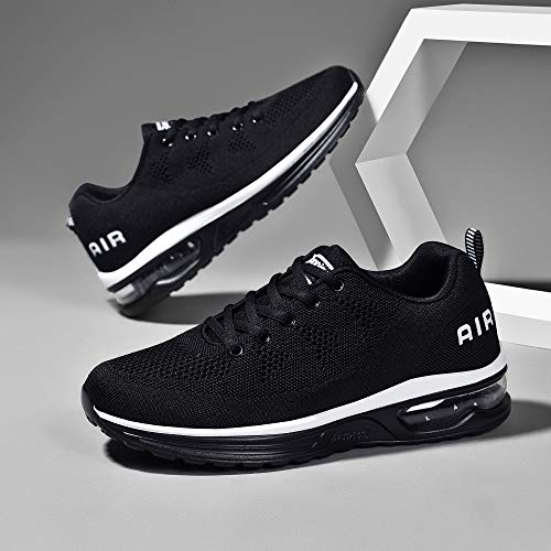 Jarlif Men's Lightweight Athletic Running Shoes Breathable Sport Air Fitness Gym Jogging Sneakers (Size 8, Black) #TOP4