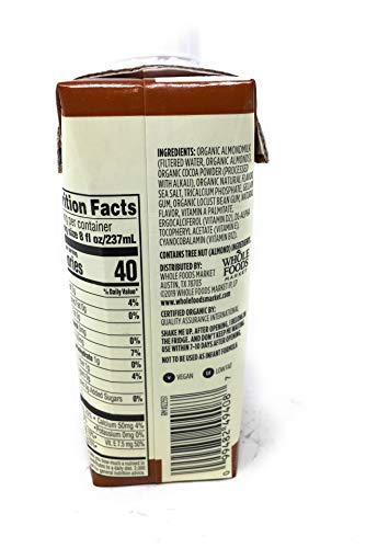 Image of 365 by Whole Foods Market Organic Chocolate Unsweetened Almond Milk, 8 FZ