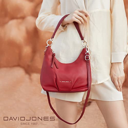 David Jones - Bolso de Hombro Mujer - Bolso Bandolera Cruzado Piel Sintética Señora - Bolso de Mano Cuero PU Ciudad Moda - Embrague Elegante Mensajero Crossbody Bag - Negro - imagen 3
