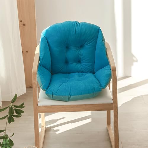 Genérico Cojín De Asiento para Silla De Oficina, Cojín De Asiento con Respaldo Ortopédico, Cojín De Silla Transpirable Antideslizante, para Silla De Juegos De Coche, Sofá,Sky Blue,40x48cm