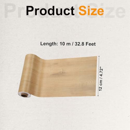 Image of PATIKIL Wood Grain Tape 4.7 inch x 32 ft, Self-Adhesive Wood Texture Repair Tape Realistic Wooden Effect Patch for Furniture Cabinets Floor Walls, Birch