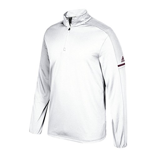 adidas Game Built Long Sleeve Quarter-Zip Top - Men's Multi-Sport XS White/Maroon
