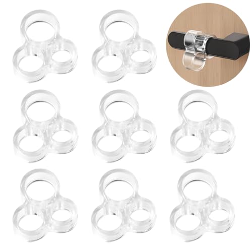 WUSJCOF 8 pezzi Fermaporte per maniglie in PVC, robusto maniglia finestra, protegge dalle graffiature, ferma anello silicone ferma porta gommini paracolpi Protezione per porte da interno (trasparente)