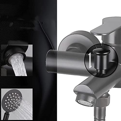 Robinets de bain muraux avec douchette acier inoxydable noir mat
