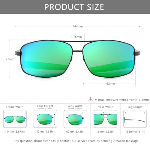Image of SUNGAIT UV protection Ultra Lightweight Rectangular Polarized Sunglasses