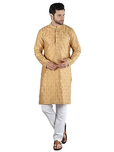 Image of Uri and MacKenzie Embroidery Silk Men's Kurta Pyjama Set