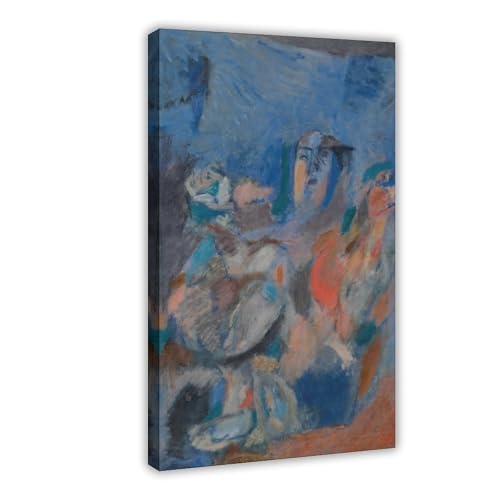 TYEB MEHTA Poster - Sitting Figure Canvas Poster Wall Art Decor Print Picture Paintings for Living Room Bedroom Decoration Frame-style 20" L X 30" W