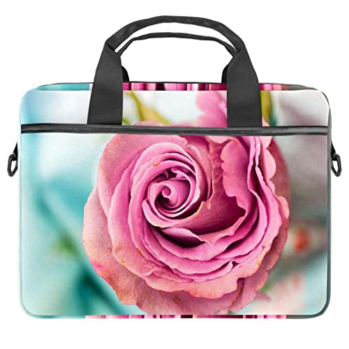 Bolso de mensajero de hombro para portátil de flores y funda protectora rosa