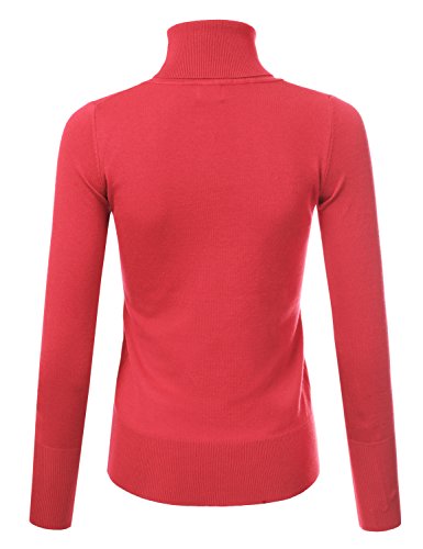 Image of Stretch Soft Knit Sweater Turtle Neck Long Sleeve Casual Lightweight Pullover Sweater for Womens with Plus Size