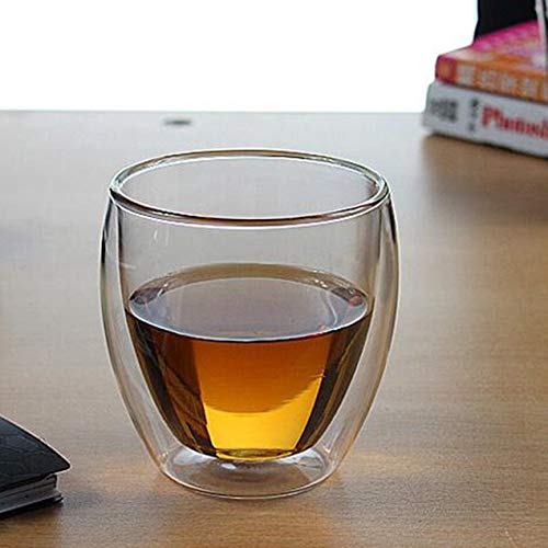 Copo de vidro duplo de parede resistente ao calor 250ml da JullyCAnnice para copo de chá feito à mão
