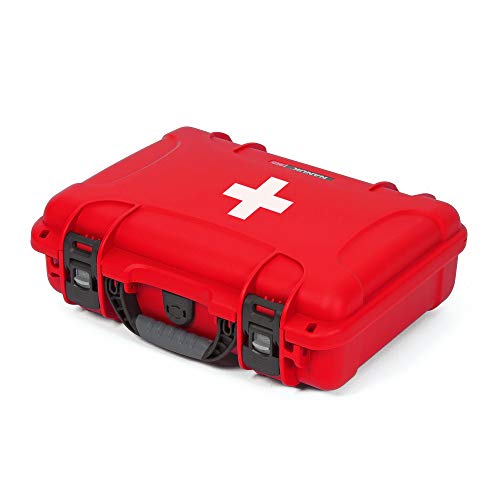 Image of Nanuk 910 Waterproof First Aid Prepper Survival Gear Dust and Impact Resistant Case - Empty - Red, 910-FSA9 & Foam Inserts (3 Part) for 910 Case