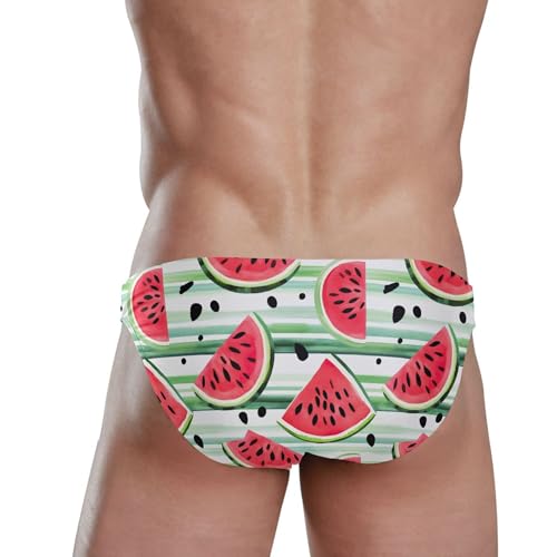 Watermelon Fruit Swim Briefs for Men Swimsuit Bikini Swimwear S B04020683