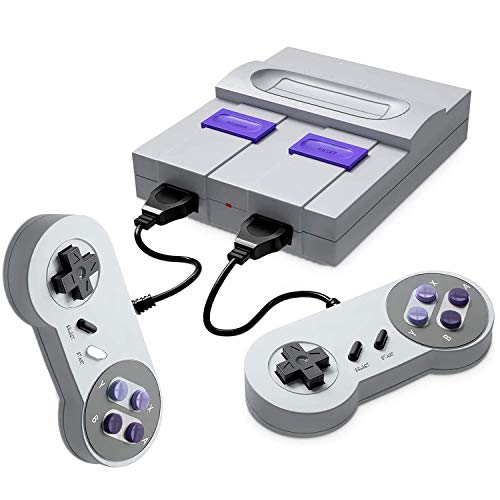 Retro Game Console- Handheld Video Game Console Classic Built-in 821 Games(Original SNES Style) with Controllers, Super Mini TV Classic Gaming Console Plug&Play HDMI HD Player for Kid Adult Gift