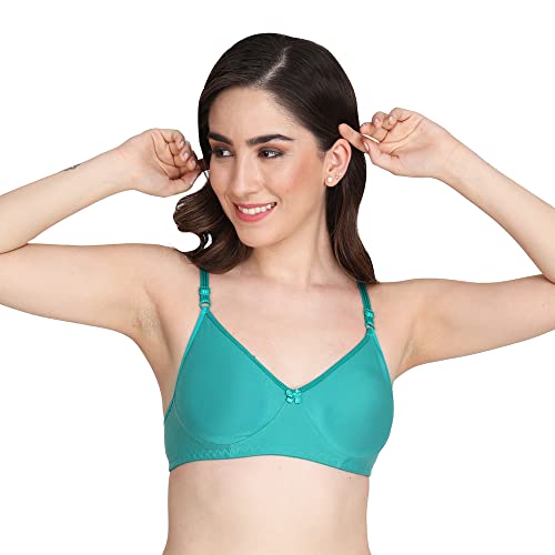Image of Women Non Padded Bra - Made of Pure Cotton Full Coverage Non Wired Soft Cup for T-Shirt Saree Dress and for Everyday