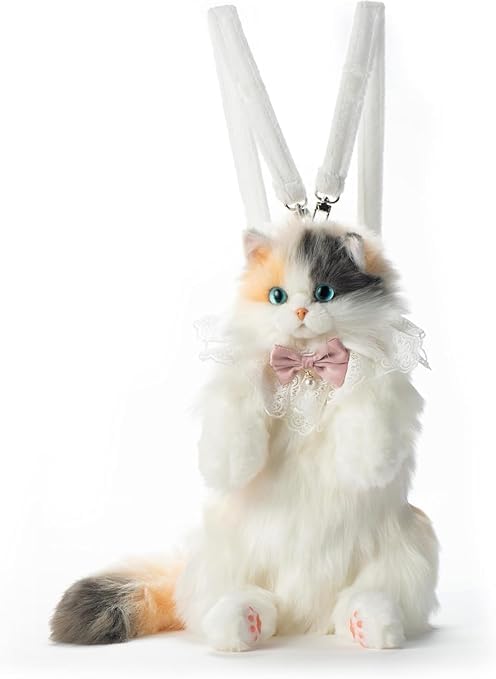 Cat Shaped Plush Backpack for Travel, Shopping & Parties | Cute Stuffed Animal Style Bag for Women & Girls | Kawaii Fashion Shoulder Backpack-image-39
