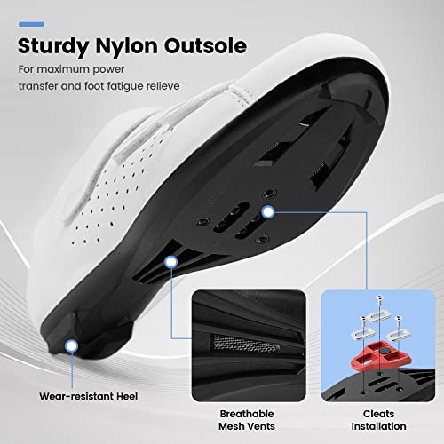 Image of Men's Cycling Shoes - 2 & 3 Bolt Look Delta Cleat Spin Bike Shoes - Compatible with SPD Clips - Perfect for Indoor & Outdoor Road Cycling