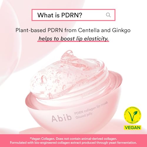 Image of Abib PDRN Vegan Collagen Lip Mask Glazed Jelly 0.38 fl oz | Korean Lip Butter Balm Overnight Sleeping Mask Hydrating Care Moisturizer Treatment for Flakey, Dry Lips