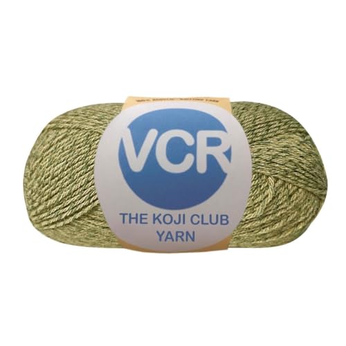 Image of VCR Mustard Yellow and Grey Color Yarn, 100 Grams Hank, 275 Meters Length, 80% Acrylic, 20% Nylon Ball The Koji Club Yarn for Crochet and Knitting, Pack of 1, Suitable for DIY