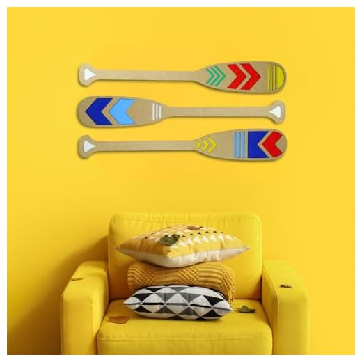 Remo decorativo Kit com 3 remos de praia coloridos de MDF