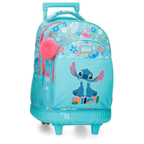 Joumma Disney Aloha Stitch Sac à Dos pour Ordinateur Portable Compact 13,3 Bleu 32 x 45 x 21 cm Polyester