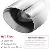 Upower 2.5 inlet Universal Diesel Exhaust Tip 4.5 Outlet 7 Long Polished Stainless Steel Exhaust Tailpipe Weld-On Double Wall Slant Cut Tail Pipe (2PCS)