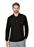 Trigema Herren Langarm Poloshirt, Schwarz (Schwar), 3XL
