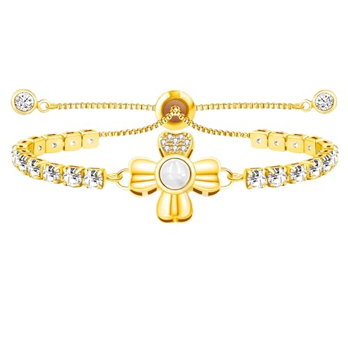 Bracelet de Tennis en zircone cubique et projection 100 langues je t'aime