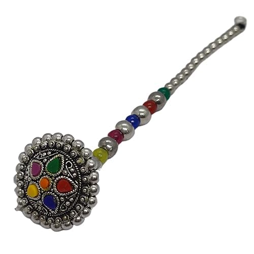 Sattyaki Stylish Navratri Oxidized Silver Maang TikkaBor With Damini Matha Patti for Women and Girls. (Sattyaki Oxidised Multi Stone Borla) (B0DD46HX7Y) Amazon Price History, Amazon Price Tracker