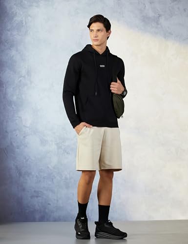 Image of Van Heusen Men's Hooded Neck Relaxed Fit Full Sleeve Sweatshirt | Trendy Hooded Neckline | Laid Back Look