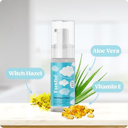 toilet paper foam 2-pack  flushable wet wipe alternative for sensitive skin  unscented septic safe  aloe vera witch hazel amp vitamin e  100ml 338 fl oz