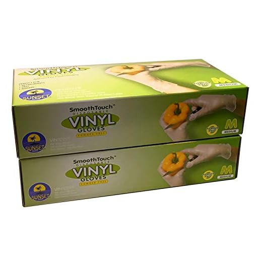 200 Disposable Vinyl Gloves, Non-Sterile, Powder-Free, Smooth Touch, Food Service Grade, Medium Size [2x100 Pack]