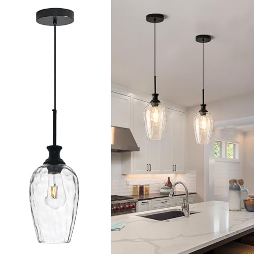ZRPSSGE Modern Kitchen Pendant Lights,1-Light Black Pendant Light Fixtures with
