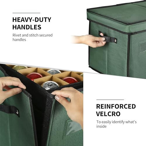 Christmas-Ornament-Storage-Box-8-Separate-Trays-Stores-128-Ornaments-Non-Woven-Fabric-Containers-3-Inch-Organizer-Compartments Christmas Ornament Storage Box 8 Separate Trays Stores 128 Ornaments Non Woven Fabric Containers 3 Inch Organizer Compartments