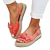 Sandalias Verano Roma Planas Lino Bowknot Punta Abierta Zapa