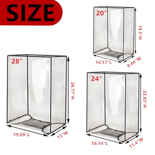 3PCS Clear PVC Luggage Cover Protectors Thicken Transparent Waterproof Suitcase for Travel Airplane 20"+24"+28"2