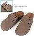 Intini Suede Clogs for Mens and Womens Leather Clogs Buckle Cork Footbed Home Slippers Sandals Brown