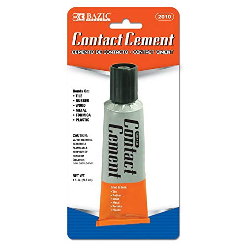 BAZIC Contact Cement Adhesive Glue 1 Oz. (30mL), Super Stong Bonds to
