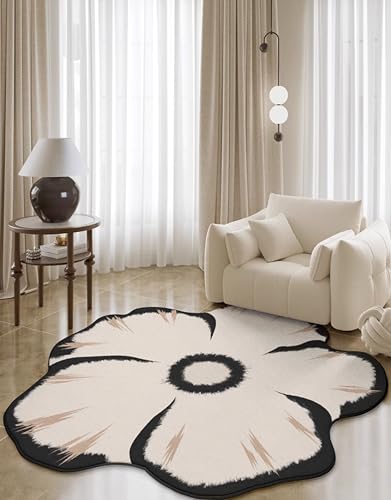 Lxdecao Unique Soft Flower Shaped Modern Living Room Area Rug